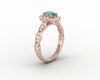 Vivienne 1.0 Ct Oval Cut Natural Green Sapphire Engagement Ring