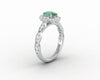 Vivienne 1.0 Ct Oval Cut Natural Green Sapphire Engagement Ring