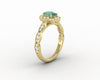 Vivienne 1.0 Ct Oval Cut Natural Green Sapphire Engagement Ring