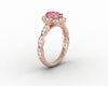 Vivienne 1.65 Ct Oval Cut Chatham Champagne Peach Sapphire Engagement Ring