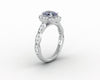 Vivienne 1.5ct Oval Grey Moissanite Engagement Ring