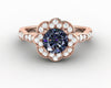 Vivienne 1.25 Ct Round Cut Grey Moissanite Engagement Ring