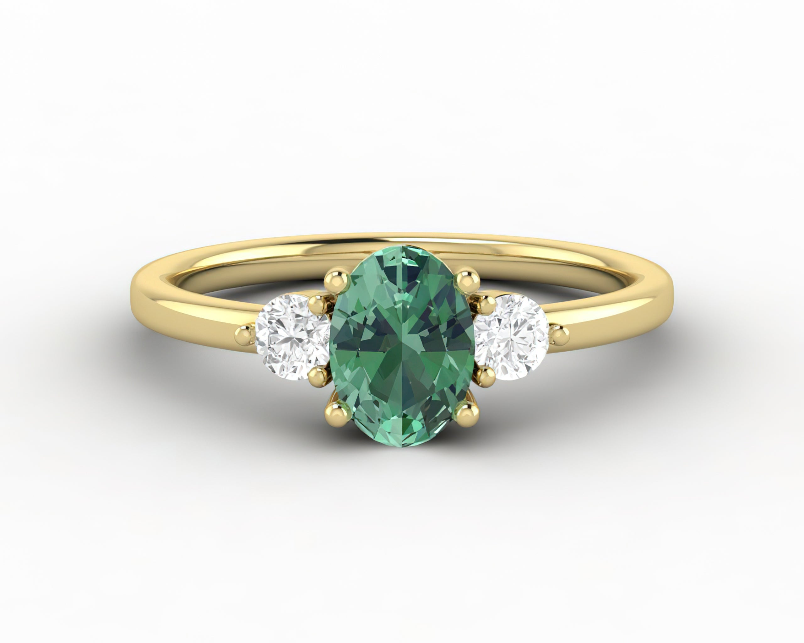 Green sapphire clearance stone ring