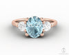 Orion Three Stone 1.75 Ct Oval Cut Natural Aquamarine Engagement Ring