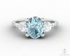 Orion Three Stone 1.75 Ct Oval Cut Natural Aquamarine Engagement Ring