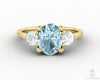 Orion Three Stone 1.75 Ct Oval Cut Natural Aquamarine Engagement Ring