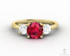 Orion Three Stone 1.35 Ct Round Cut Ruby Engagement Ring