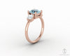 Orion Three Stone 1.5ct Cushion Cut Natural Aquamarine Engagement Ring