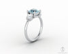 Orion Three Stone 1.5ct Cushion Cut Natural Aquamarine Engagement Ring