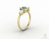 Orion Three Stone 1.5ct Cushion Cut Natural Aquamarine Engagement Ring