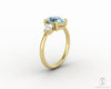 Orion Three Stone 1.75 Ct Oval Cut Natural Aquamarine Engagement Ring