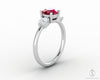 Orion Three Stone 1.35 Ct Round Cut Ruby Engagement Ring