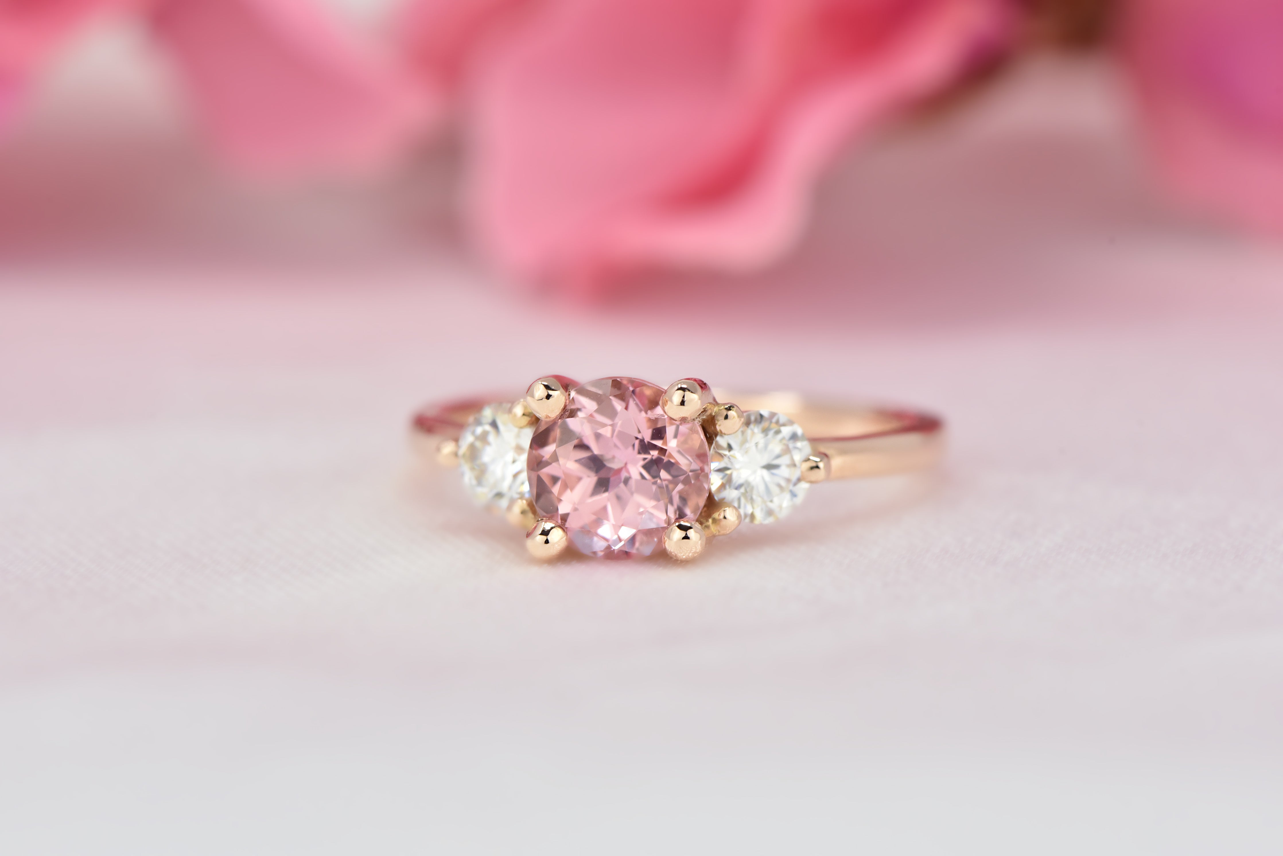 Peach stone on sale engagement ring