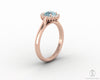 Juno 0.75 Ct Asscher Cut Halo Natural Aquamarine Engagement Ring