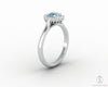 Juno 0.75 Ct Asscher Cut Halo Natural Aquamarine Engagement Ring