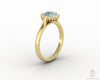 Juno 0.75 Ct Asscher Cut Halo Natural Aquamarine Engagement Ring