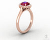 Juno 1.0 Ct Asscher Cut Halo Ruby Engagement Ring