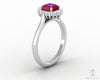 Juno 1.0 Ct Asscher Cut Halo Ruby Engagement Ring