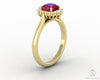 Juno 1.0 Ct Asscher Cut Halo Ruby Engagement Ring
