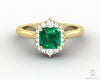 Juno 1.0 Ct Asscher Cut Halo Green Emerald Engagement Ring