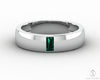 Mariana 4.5mm Men's Green Emerald Baguette Wedding Band