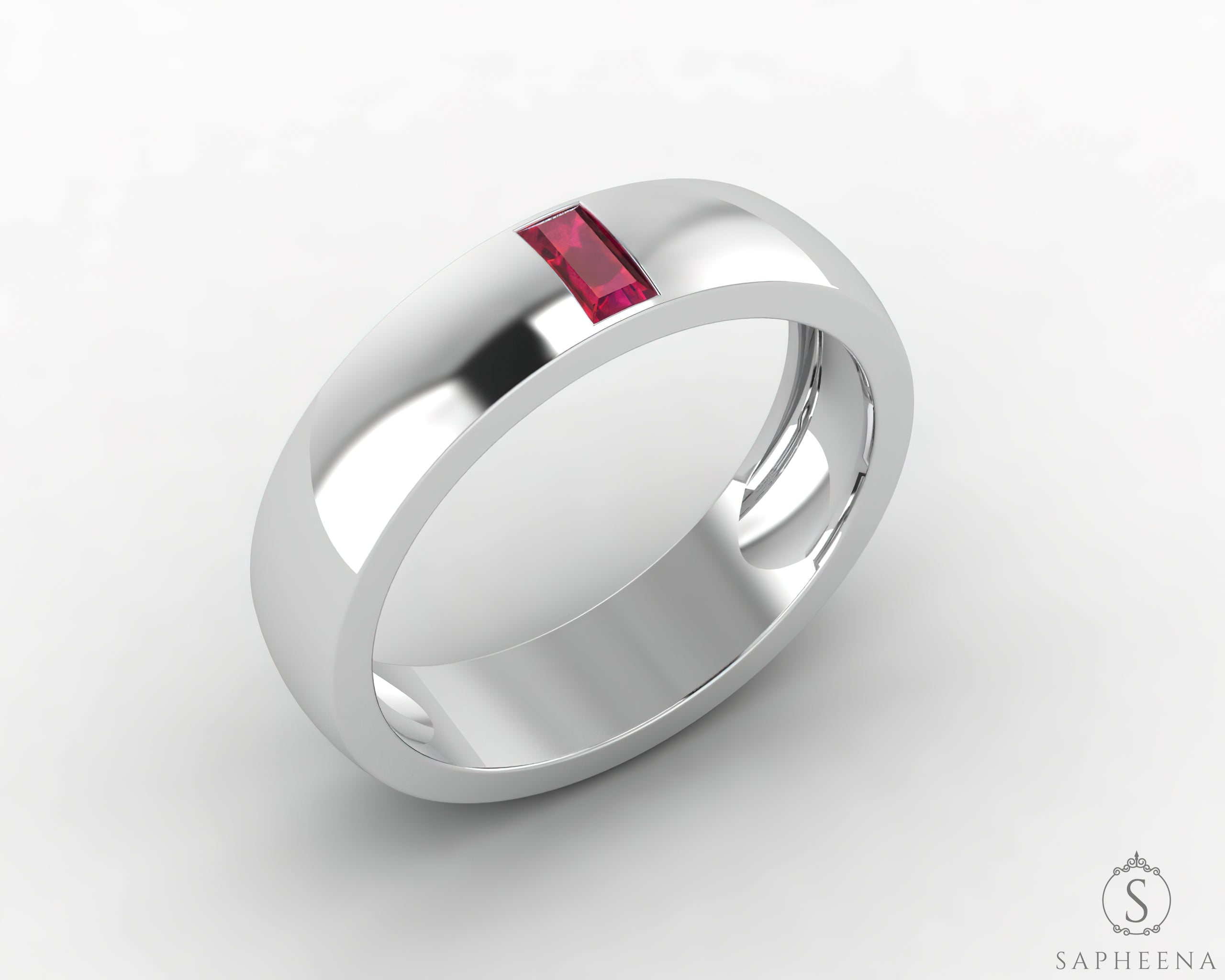 Mens ruby sales wedding band