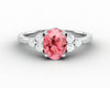 Astrid 1.65 Ct Oval Cut Champagne Peach Sapphire Engagement Ring