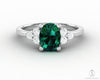 Astrid 1.0 Ct Oval Cut Green Emerald Engagement Ring