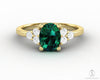 Astrid 1.0 Ct Oval Cut Green Emerald Engagement Ring