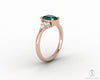 Astrid 1.0 Ct Oval Cut Green Emerald Engagement Ring