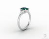 Astrid 1.0 Ct Oval Cut Green Emerald Engagement Ring