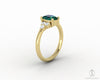 Astrid 1.0 Ct Oval Cut Green Emerald Engagement Ring