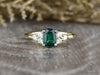 Astrid 1.0 Ct Oval Cut Green Emerald Engagement Ring