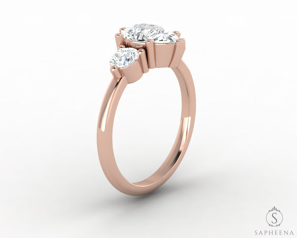 Orion Three Stone 1.20 Ct Pear Cut Engagement Ring