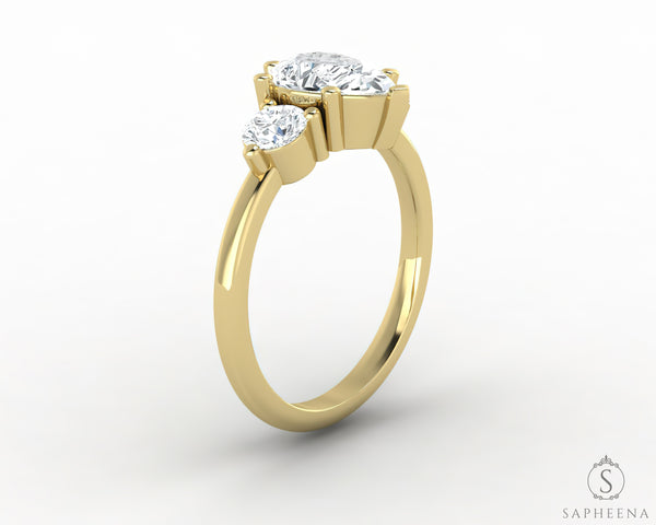 Orion Three Stone 1.20 Ct Pear Cut Engagement Ring