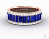 Serena 2.0 Ct Triple Row Blue Sapphire Half Eternity Wedding Band
