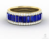 Serena 2.0 Ct Triple Row Blue Sapphire Half Eternity Wedding Band
