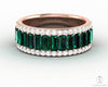 Serena 2.0 Ct Triple Row Green Emerald Half Eternity Wedding Band
