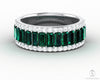Serena 2.0 Ct Triple Row Green Emerald Half Eternity Wedding Band