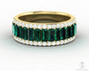 Serena 2.0 Ct Triple Row Green Emerald Half Eternity Wedding Band