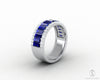 Serena 2.0 Ct Triple Row Blue Sapphire Half Eternity Wedding Band