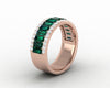 Serena 2.0 Ct Triple Row Green Emerald Half Eternity Wedding Band