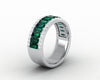 Serena 2.0 Ct Triple Row Green Emerald Half Eternity Wedding Band