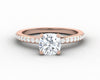 Eleonora 1.0 Ct Cushion Cut Engagement Ring with Side Stones