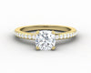 Eleonora 1.0 Ct Cushion Cut Engagement Ring with Side Stones