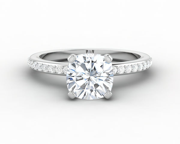 Eleonora 1.5 Ct Cushion Cut Engagement Ring with Side Stones
