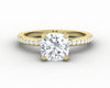 Eleonora 1.5 Ct Cushion Cut Engagement Ring with Side Stones