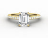 Eleonora 1.5 Ct Emerald Cut Engagement Ring with Side Stones