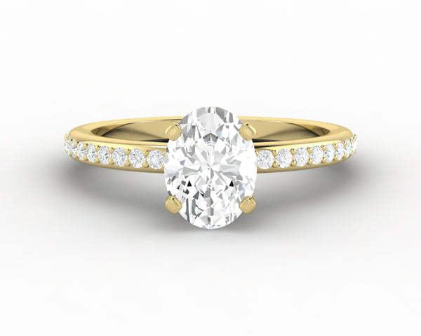 Eleonora 1.0 Ct Oval Cut Engagement Ring with Side Stones