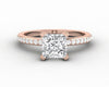 Eleonora 1.2 Ct Princess Cut Engagement Ring with Side Stones